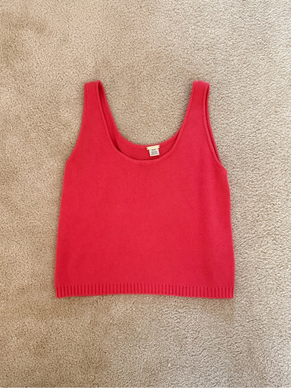 Coral Cotton Tank - Picture 1 of 3